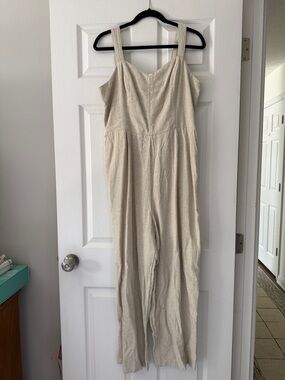 Classic Cream Wide-Leg Jumpsuit